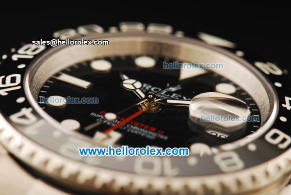Rolex GMT-Master II Automatic Movement Full Steel with Black Dial and Black Bezel - Click Image to Close